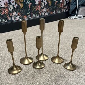 Threshold Gold Taper Candle Holder set of 6